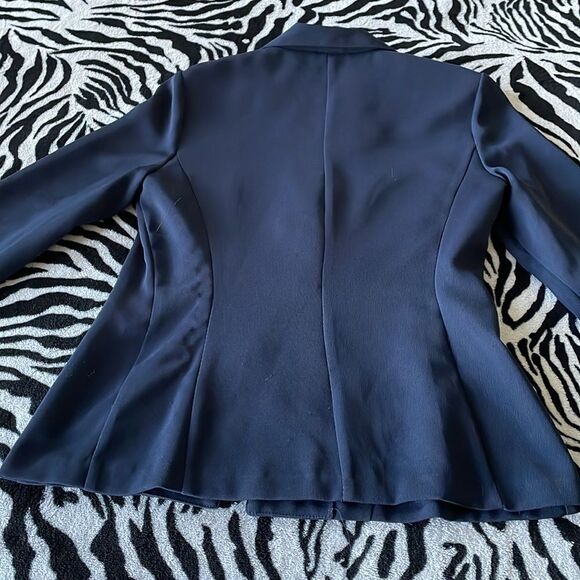 Vintage Karin Morgan two button up polyester women blue blazer jacket size 9/10 - Picture 11 of 15